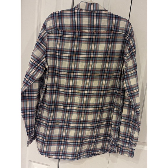 American Eagle Seriously Soft Button Down Shirt Sz XLT Red White Blue - Picture 4 of 10